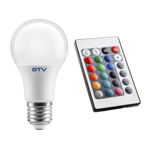 Ampoule LED - 10W - 270º - E27 - RGB + Blanc + Télécommande