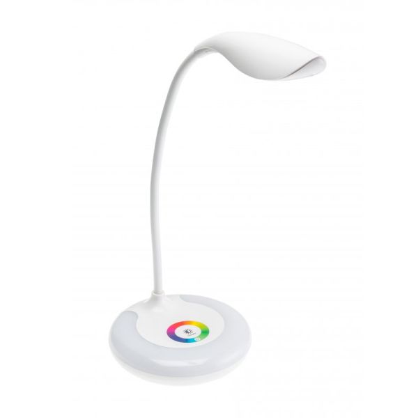 5W dimmbare weiße LED-Schreibtischlampe mit weißer RGB-GALACTIC-Basis