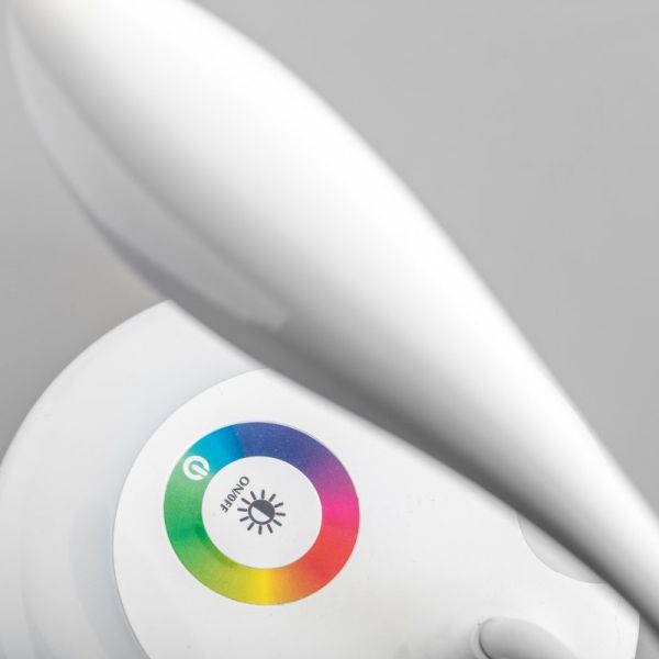 5W dimmbare weiße LED-Schreibtischlampe mit weißer RGB-GALACTIC-Basis