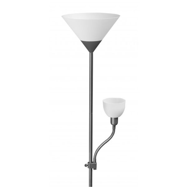 Lámpara de pie BENIFICA 2 Cabezas - E27 y E14 - 178 cm GRIS