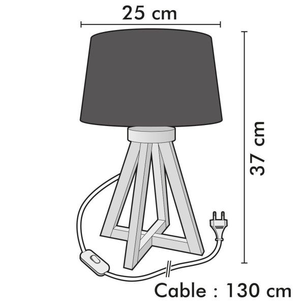 HOD lampada da tavolo in legno E27 37cm