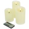 Set di 3 candele a fiamma LED 3D bianco caldo con telecomando