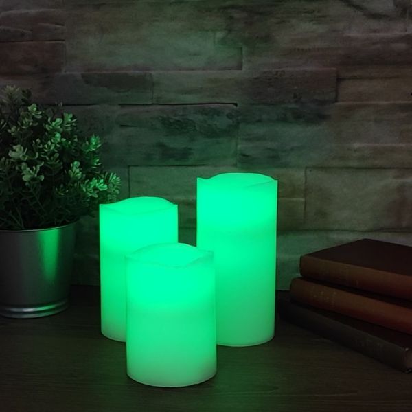 Set mit 3 RGB-LED-Kerzen mit Fernbedienung