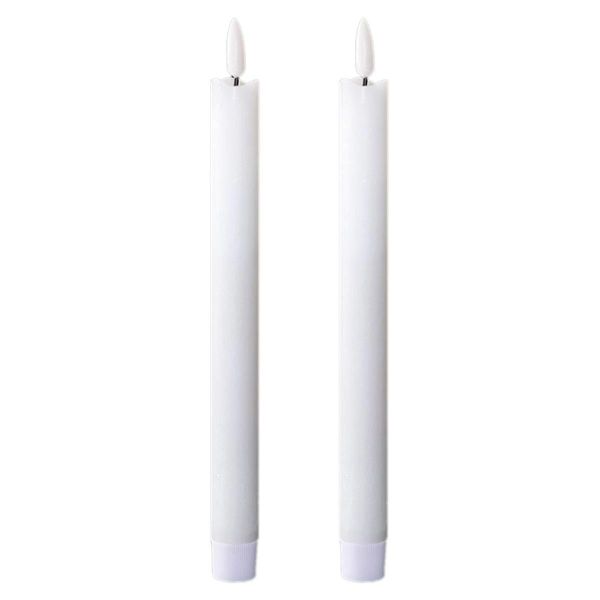 2 candele a fiamma LED 3D cera bianca