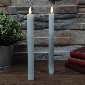 2 3D LED flame candles white wax