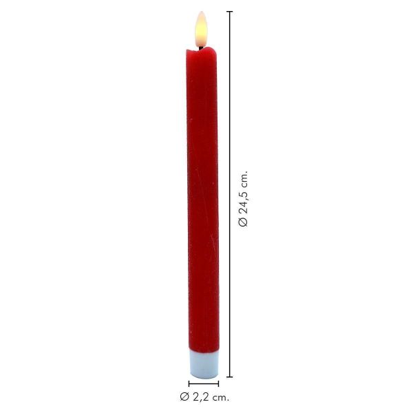 2 Candles flame 3D LED red wax