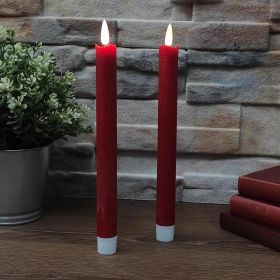 2 Candles flame 3D LED red wax