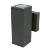 Wall lamp VENICE square Anthracite exterior double beam GU10 IP54