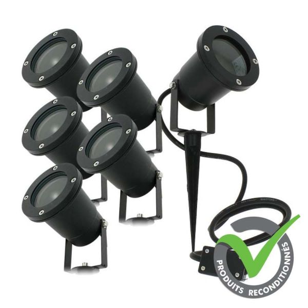 [ÜBERHOLTES PRODUKT] Set mit 6 Spike-Außenstrahlern für LED-GU10-Gartenbeleuchtung – sehr guter Zustand