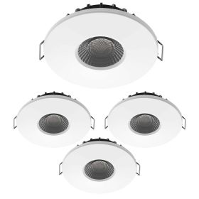 Set of 4 LED recessed spotlights 8W MILAN CCT IP65 IK07 with Dimmable transformer