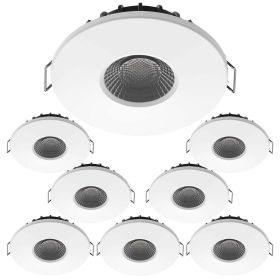 Conjunto de 8 Focos LED empotrables 8W MILAN CCT IP65 IK07 con Transformador Regulable