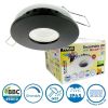 Set of 10 LED Recessed Spotlights 8W MILAN CCT IP65 IK07 Black Round Bezel with Dimmable Transformer