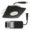 8W LED Recessed Spotlight MILAN CCT IP65 IK07 Black Square Bezel with Dimmable Transformer
