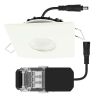 8W LED Downlight MILAN CCT IP65 IK07 White Square Bezel with Dimmable Transformer