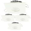 Set of 4 LED recessed spotlights 8W MILAN CCT IP65 IK07 White square frame with Dimmable transformer