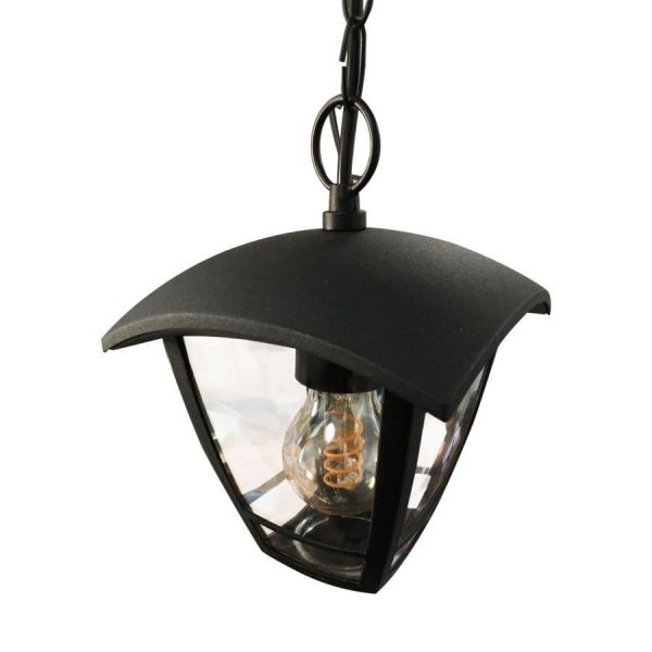 Set of 2 Alicante outdoor pendant lights for garden Black E27