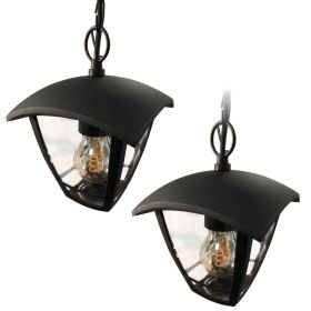 Conjunto de 2 lámparas colgantes de exterior Alicante para jardín Negro E27