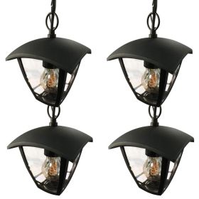Conjunto de 4 lámparas colgantes de exterior Alicante para jardín Negro E27