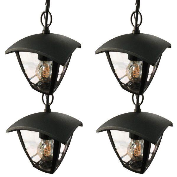 Set of 4 Alicante outdoor pendant lights for garden Black E27