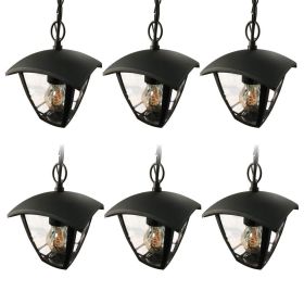 Set of 6 Alicante outdoor pendant lights for garden Black E27