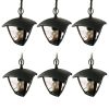 Set of 6 Alicante outdoor pendant lights for garden Black E27