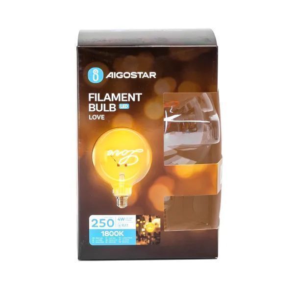 LED bulb E27 (Love) Amber Deco Filament 4W 1800K