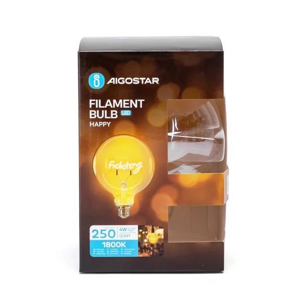 Ampoule LED E27 (Happy) Ambrée Filament Déco 4W 1800K