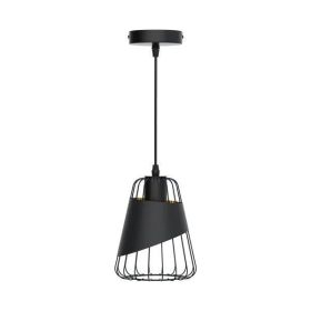 Indoor pendant lamp with fabric lampshade E27 metal
