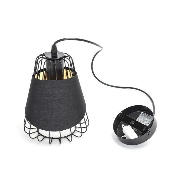 Indoor pendant lamp with fabric lampshade E27 metal