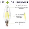 Confezione da 10 lampadine LED E14 Filamento Fiamma 6W Eq 60W bianco caldo 2700K