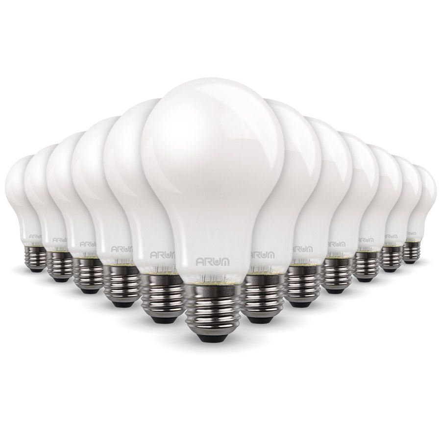 Set of 12 LED bulbs 7W Eq 60W Frosted standard E27