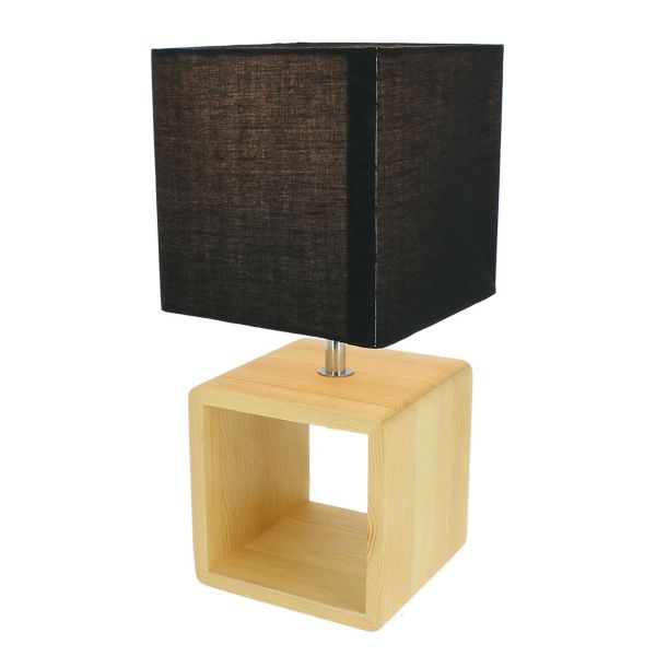 Set of 2 bedside lamps and wooden table E14 30cm BRAGI