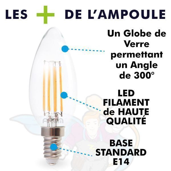 Lámpara de mesita de noche y mesilla de madera E14 30cm BRAGI con su bombilla LED de Filamento de 4.9W