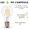 HOD wooden table lamp E27 37cm with its 4.9W Warm White Filament LED bulb