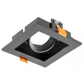 Adjustable square LED recessed spotlight support Black RUBIO