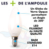 Lot de 3 Ampoules LED COG C35 4,5W Filament Milky