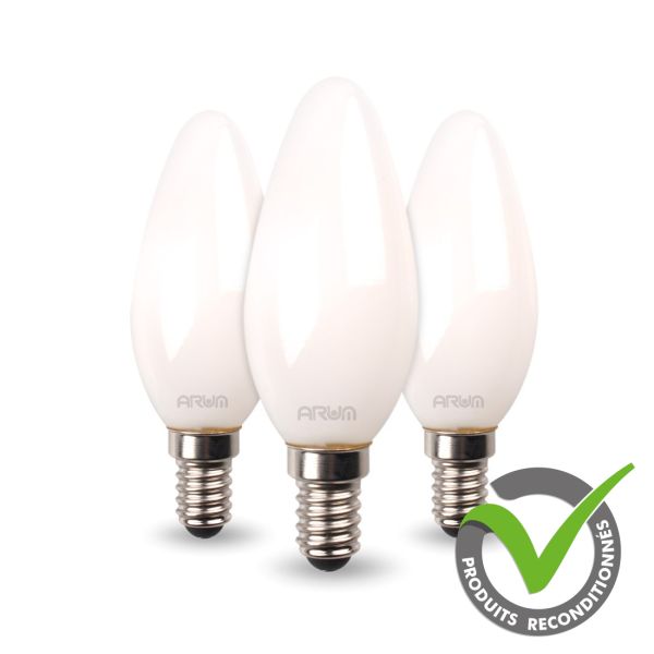 [REFURBISHED PRODUCT] Set of 3 E14 Frosted LED Bulbs 4.5W Eq 40W 2700K Warm White - Very good condition