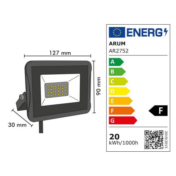 Lot of 5 LED floodlights 20W IP65 outdoor
