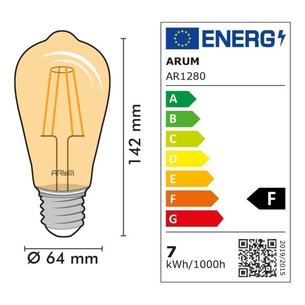 Los mit 10 LED-GLÜHBIRNEN E27 7W ST64 2200K Typ Edison