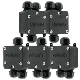 Set of 5 Waterproof Interconnection Boxes 3 Ways with automatic connector IP68