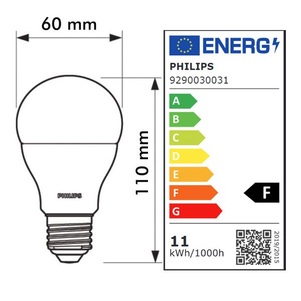 Led bulb E27 CorePro 10.5W Eq 75W PHILIPS CRI90