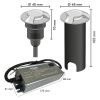 Lot of 10 recessed ground lights 3W Mini-CANYON IP67 12V with SELV 50W IP67 transformer