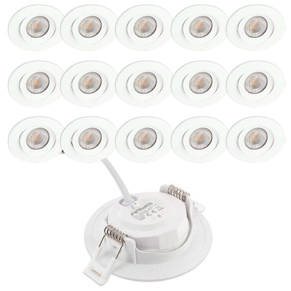 15 Focos Empotrables LED ASTURIA Orientable 7W Eq. 75W