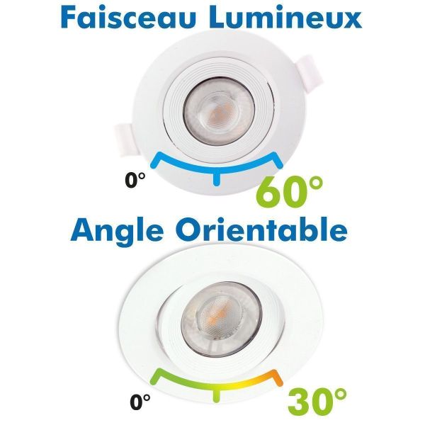 20 Focos Empotrables LED ASTURIA Orientable 7W Eq. 75W