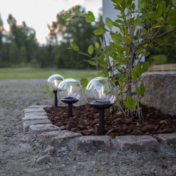 Set of 3 LED Filaments Solar Globes
