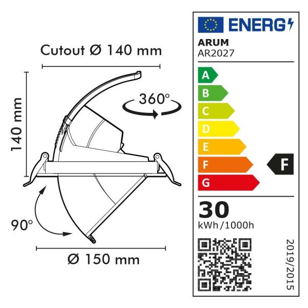 [REFURBISHED PRODUCT] Pro snail COB 30W adjustable recessed LED spotlight - Very good condition