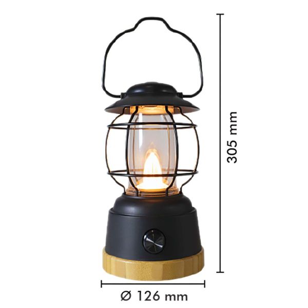 Lanterna LED Ricaricabile Hurricane Style Bianco Caldo Dimmerabile