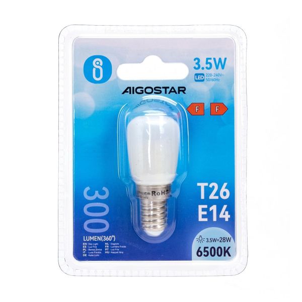 Ampoule LED T26 avec culot standard E14, et conso. de 2W