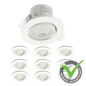 [REFURBISHED PRODUCT] Set of 10 Valence 8W Adjustable LED Recessed Spotlights Equ. 75W 4000K - Very good condition