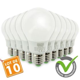 [REFURBISHED PRODUCT] Lot of 10 LED bulbs E27 8W eq 60W 806lm 4000K - Very good condition